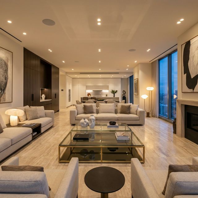 Luxury Living Room Interior — Saibaba Colony
